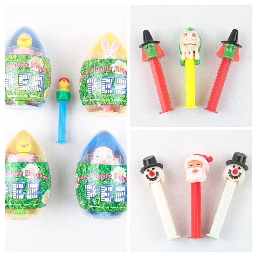 Vintage PEZ Holiday Lot – Easter Eggs Halloween Witches Christmas Santa